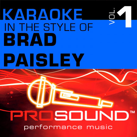 Karaoke - In the Style of Brad Paisley, Vol. 1 (Professional Performance Tracks)