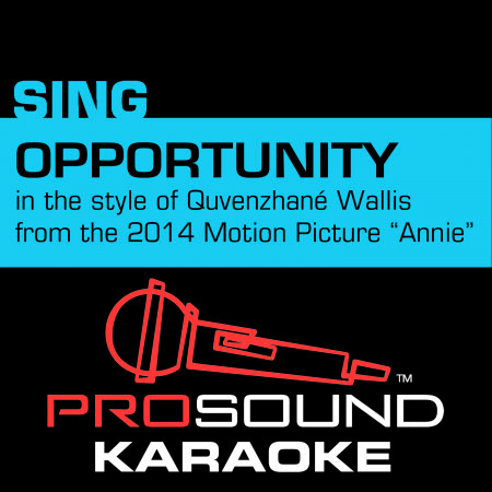 Opportunity (In the Style of Quvenzhané Wallis) [Karaoke Instrumental Version] (2014 Original Motion Picture "Annie")