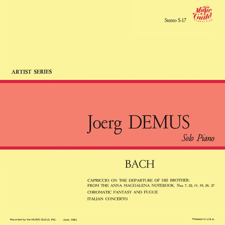 J.S. Bach: Chromatic Fantasia And Fugue in D Minor, BWV 903; Italian Concerto in F Major, BWV 971