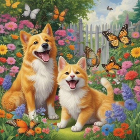 Puppy and Cat Today is a special day