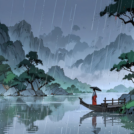 古風禪修大自然 下雨聲助眠曲